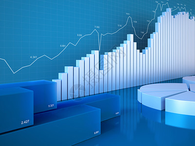 统计金融证券交易所和会计业务3D图表图表图表财务背景图片