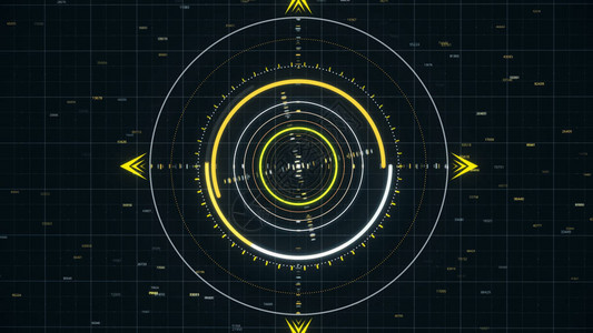 带有间谍风格圆圈的抽象动画动画未来主义风格的计算机图形画圈科学计算机图形学中的背景图片