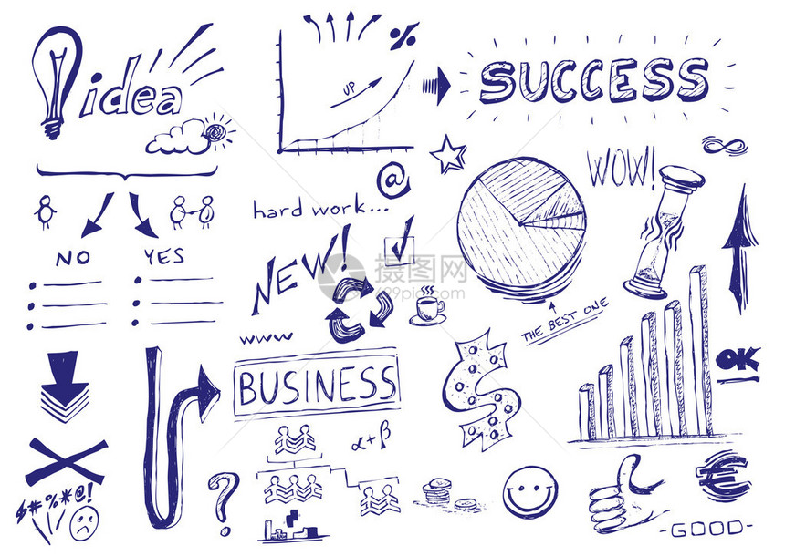 手绘插图集成功的商业金融图片