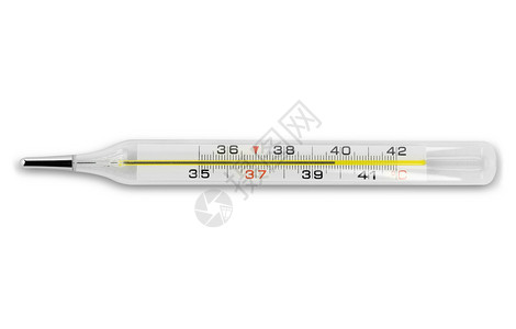 显示体温高的温度计图片