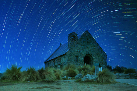 新西兰南岛特卡波湖附近的好牧羊人教堂重要地标背景图片