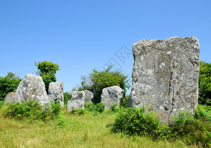 法国布列塔尼卡纳克的巨石古迹M图片素材