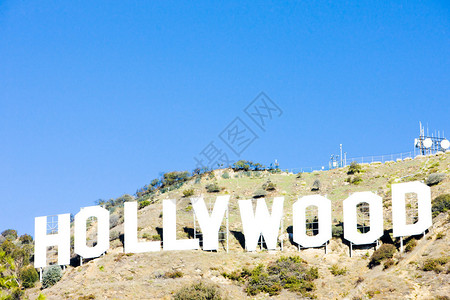 好莱坞标志美国加利福背景图片