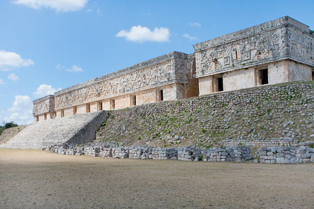 墨西哥Uxmal的Pyra高清图片