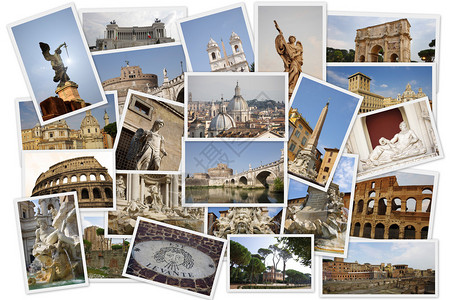 罗马的地标与几张照片的拼贴画图片
