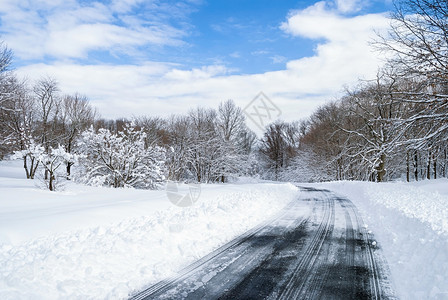 在新泽西中部农村发生大雪后图片