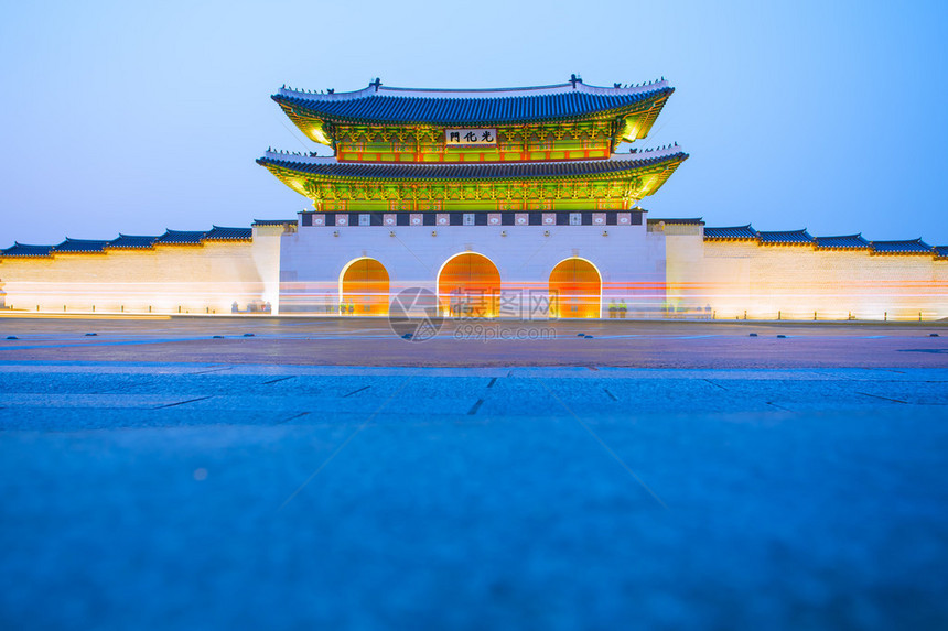 韩国首尔景福宫的黄昏图片
