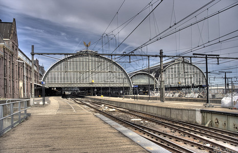 阿姆斯特丹中央车站背景图片