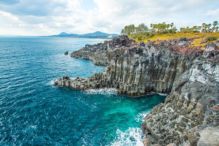 西归浦韩国济州岛的中文大浦背景