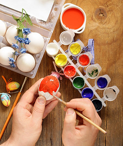 彩色复活节鸡蛋针中手印图片