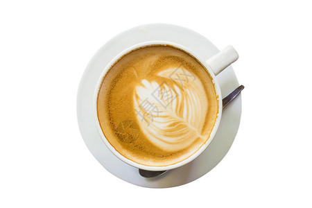 咖啡拿铁用白色隔绝的白咖图片
