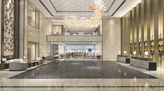 豪华酒店大堂3d提供豪华酒店接待厅设计图片