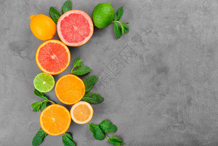 灰色背景的柑橘柠图片
