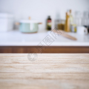 桌顶有布卢厨房储藏室厨房用具背景和图片