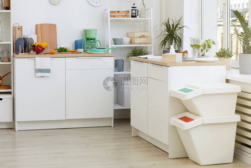 家庭房间白色厨房家具的形象图片