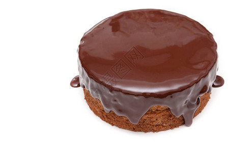 用复制空间隔绝的白色背景巧克力加拿油蛋糕磅图片