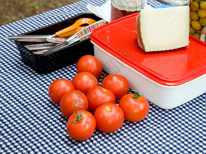 野餐桌配西红柿图片