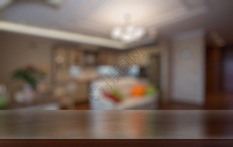 客厅里的桌子背景模糊背景图片