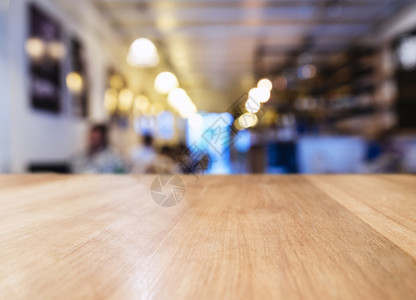 桌顶柜台有模糊的酒吧餐饮店面内图片