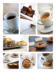 茶间咖啡和蛋糕的图片