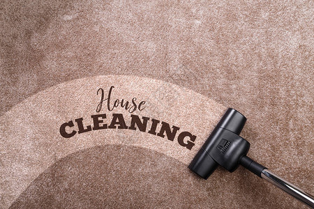 用吸尘器清洗地毯打扫房屋提供家务服关闭清洁设备头部图片