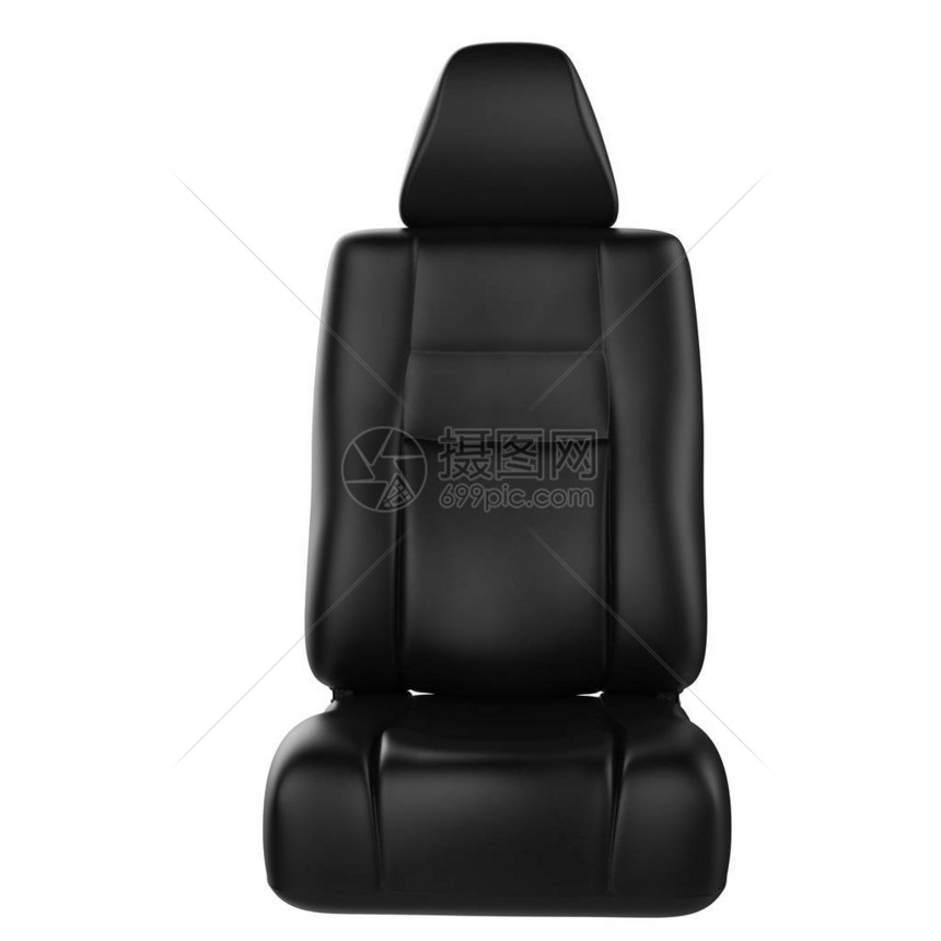 3d使黑色皮革汽车座椅在图片