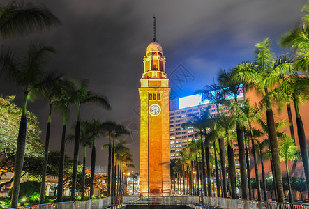 尖沙咀钟楼夜景香港图片