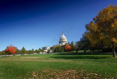 远处的国会大厦穹顶美国华盛图片