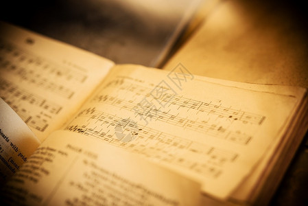 旧的音乐笔记在老纸图片
