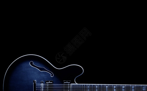 上的蓝调经典吉他形状图片