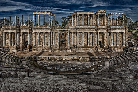 梅里达罗马剧院是由领事维普萨尼乌斯阿格里帕在卢西塔尼亚图片