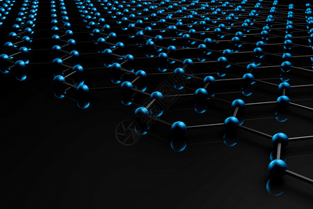 石墨烯分子网格石墨烯原子结构概念六边形几何形式纳米技术背景背景图片