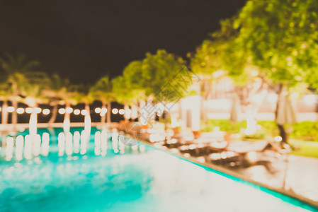 旅馆度假胜地背景中抽象模糊的游泳池背景图片