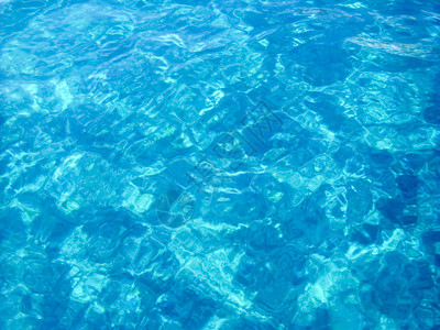 池中纯净的蓝色水图片