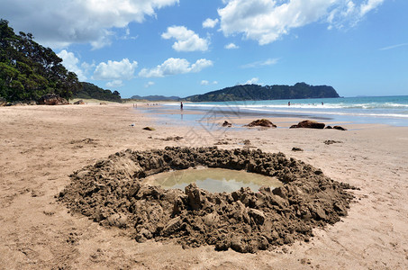 新西兰科罗曼德半岛东海岸水星湾热水海高清图片