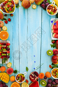 水果水果沙拉饮食健康早餐带文图片