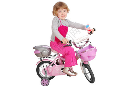 有自行车的小女孩图片