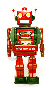 复古机器人玩具背景图片