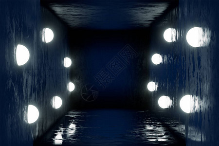 3d可视化光线中的几何图对着暗隧图片
