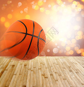 篮球木地板和抽象背景图片