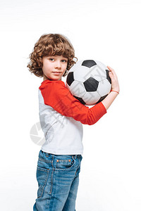 小男孩足球孤立儿童运动概图片