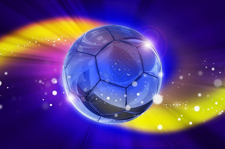 梦幻足球比赛背景与玻璃足球在中心和五图片