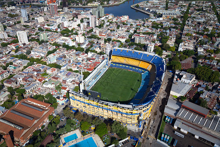 从阿根廷博卡青年体育场布宜诺斯艾利斯的直升机上查看高清图片