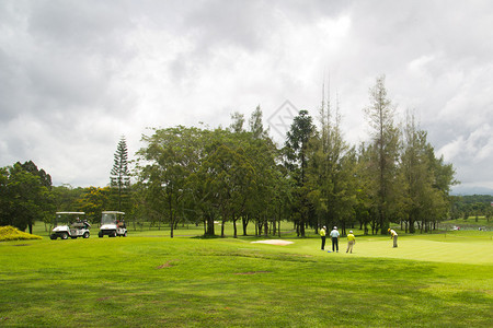 美丽的高尔夫球场景观图片