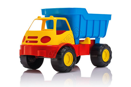 玩具塑料车或卡车在白色图片