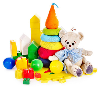 小孩玩具跟泰迪熊和图片