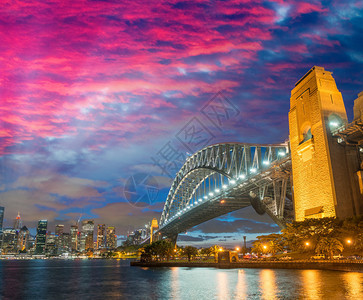 澳大利亚悉尼市美丽的夜景图片