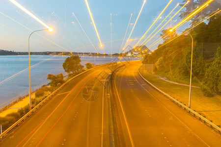 TaurangaTakitimu高速公路夜间现场图片