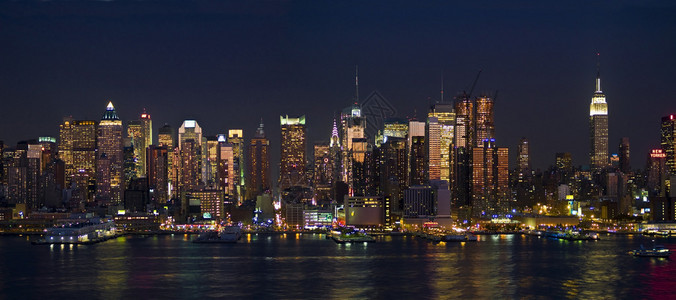 纽约市天际线夜景图片