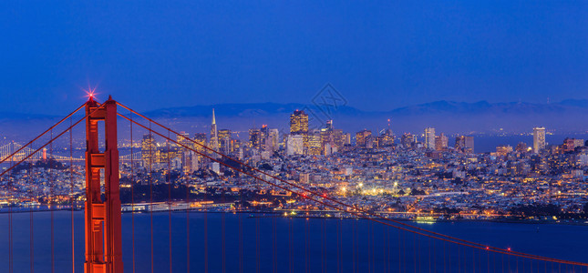 金门桥和美国旧金山市背景图片